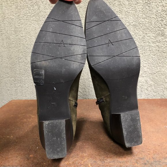 Aquatalia Fire Suede Booties Olive Green - Picture 7 of 12